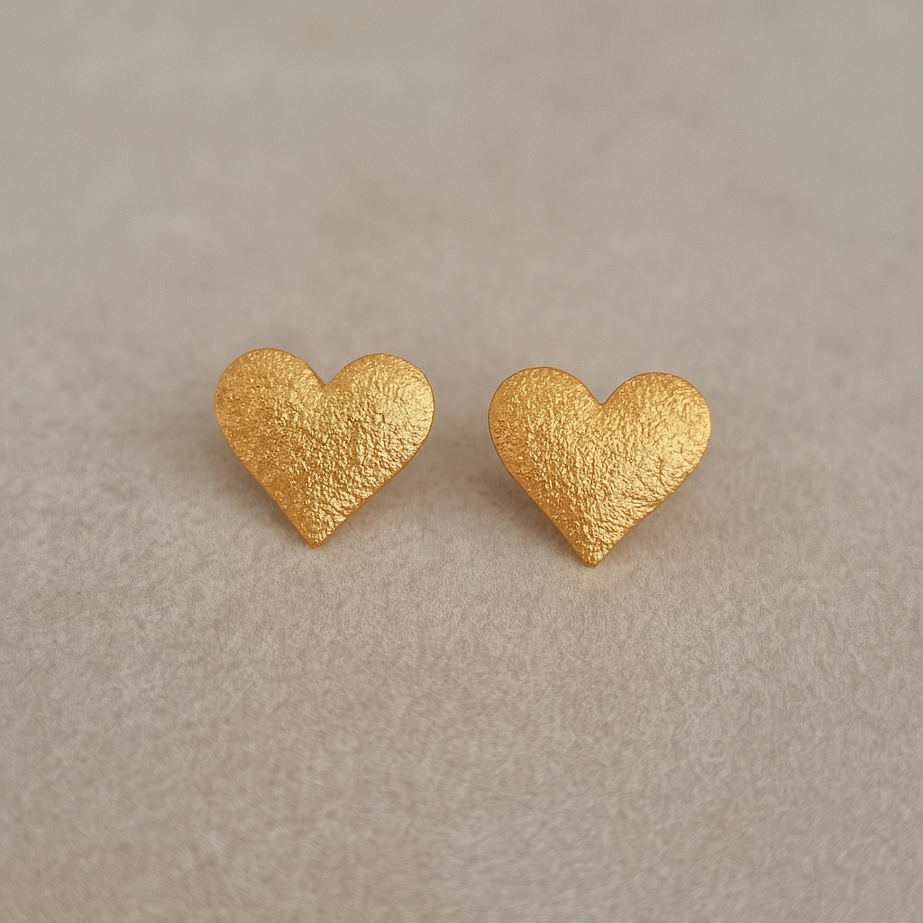 Brinco coração fosco