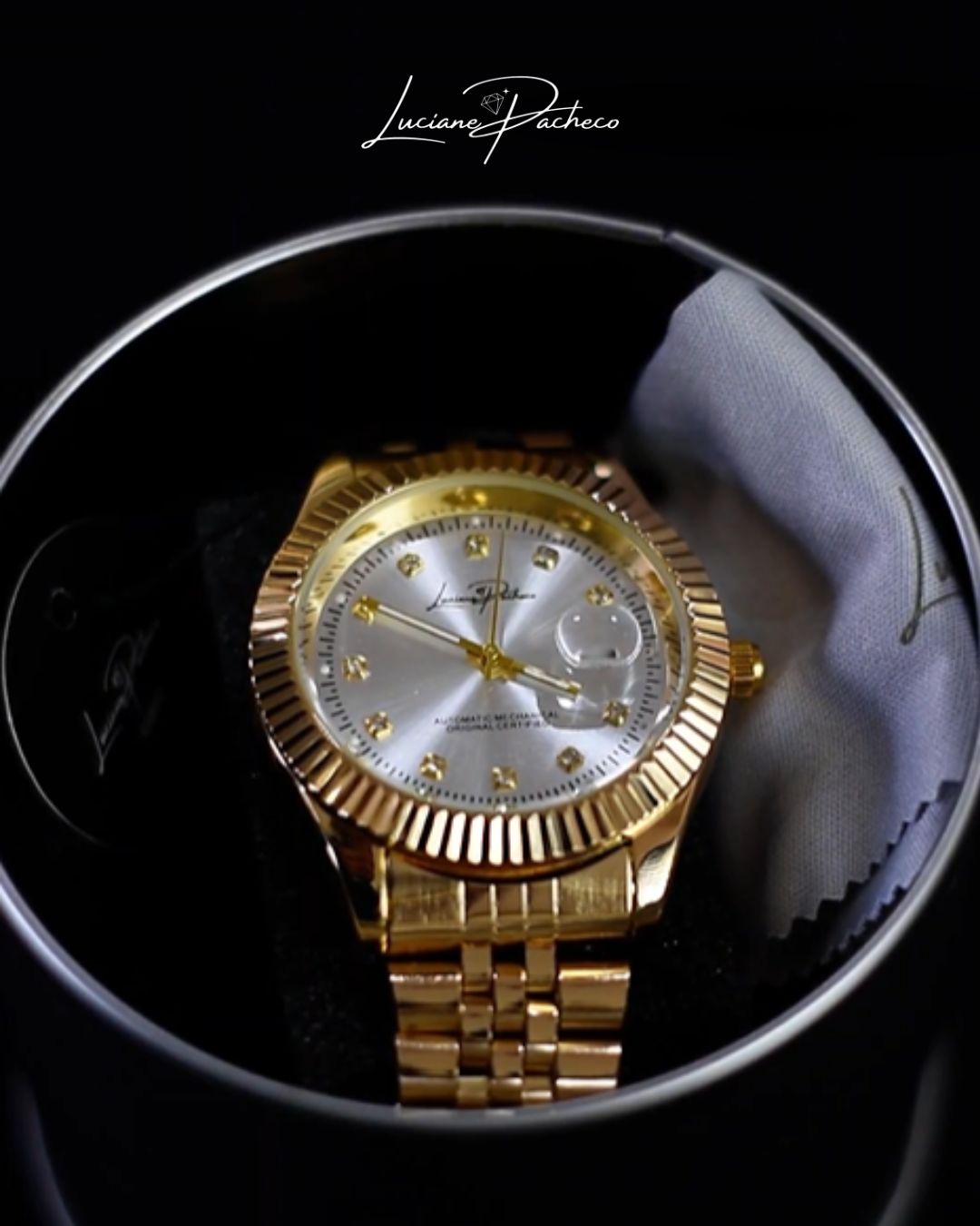 Relógio Original Unissex Mini Diámanti Gold