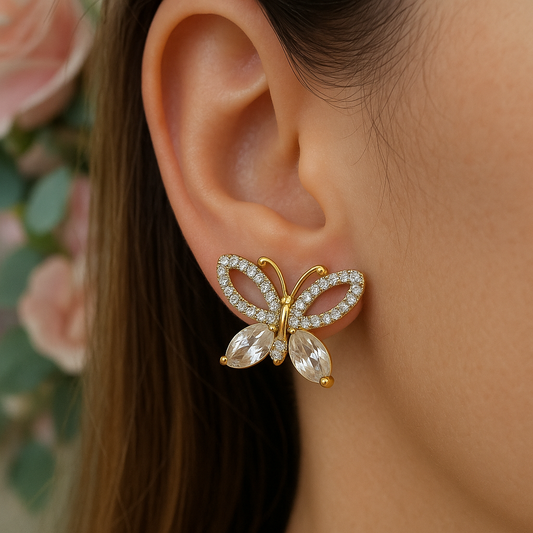 Brinco de zircônia Borboleta