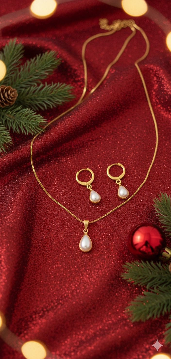 Conjunto de gota em pérola