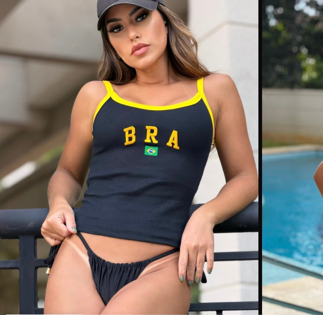 Conjunto Cropped + Biquíni Feminino Moda Verão 2026 Estilo Virginia Praia Piscina Tendência