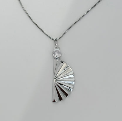 Colar leque no Ródio