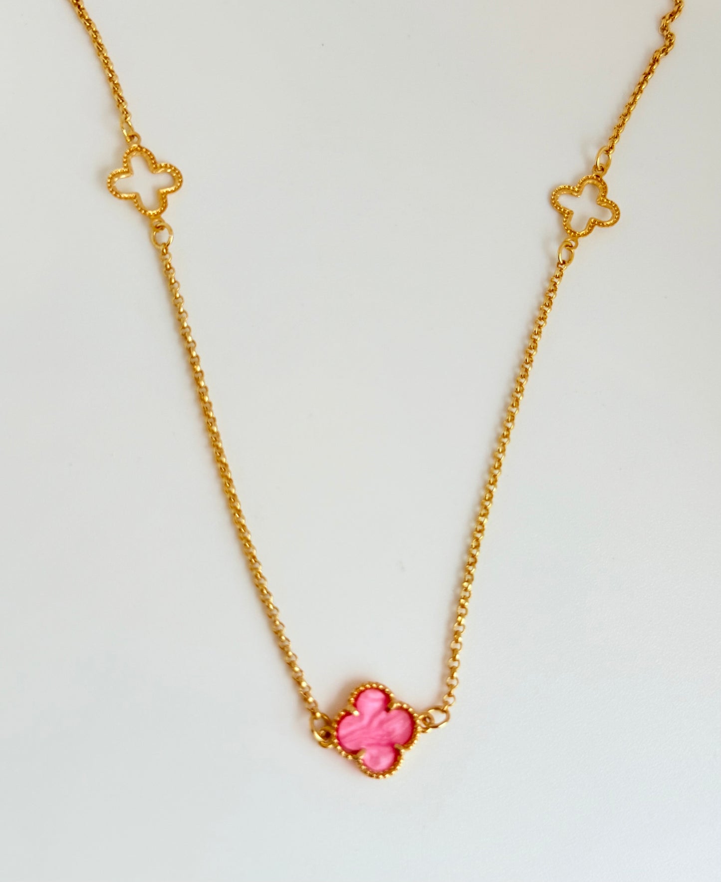 Colar 35cm van cleef Rosa