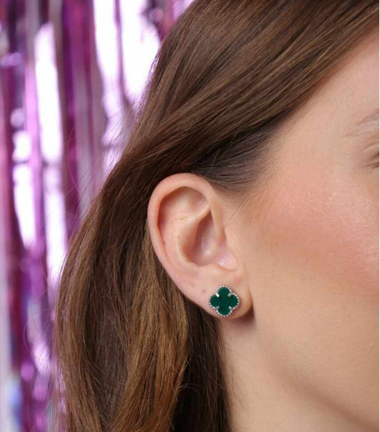 Brinco Trevo Virgínia Ródio Verde