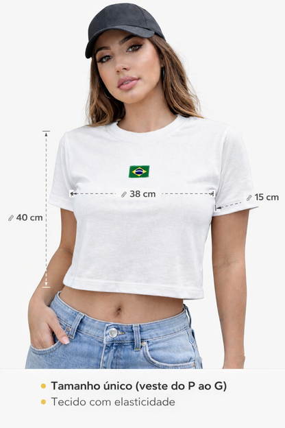 Cropped Virgínia Feminino Brasil Verde – T-Shirt Estilosa Casual Tendência