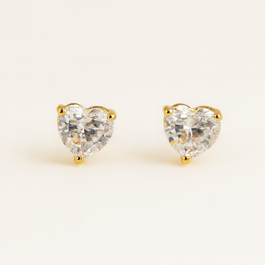 Brinco Ponto Luz coração 3mm