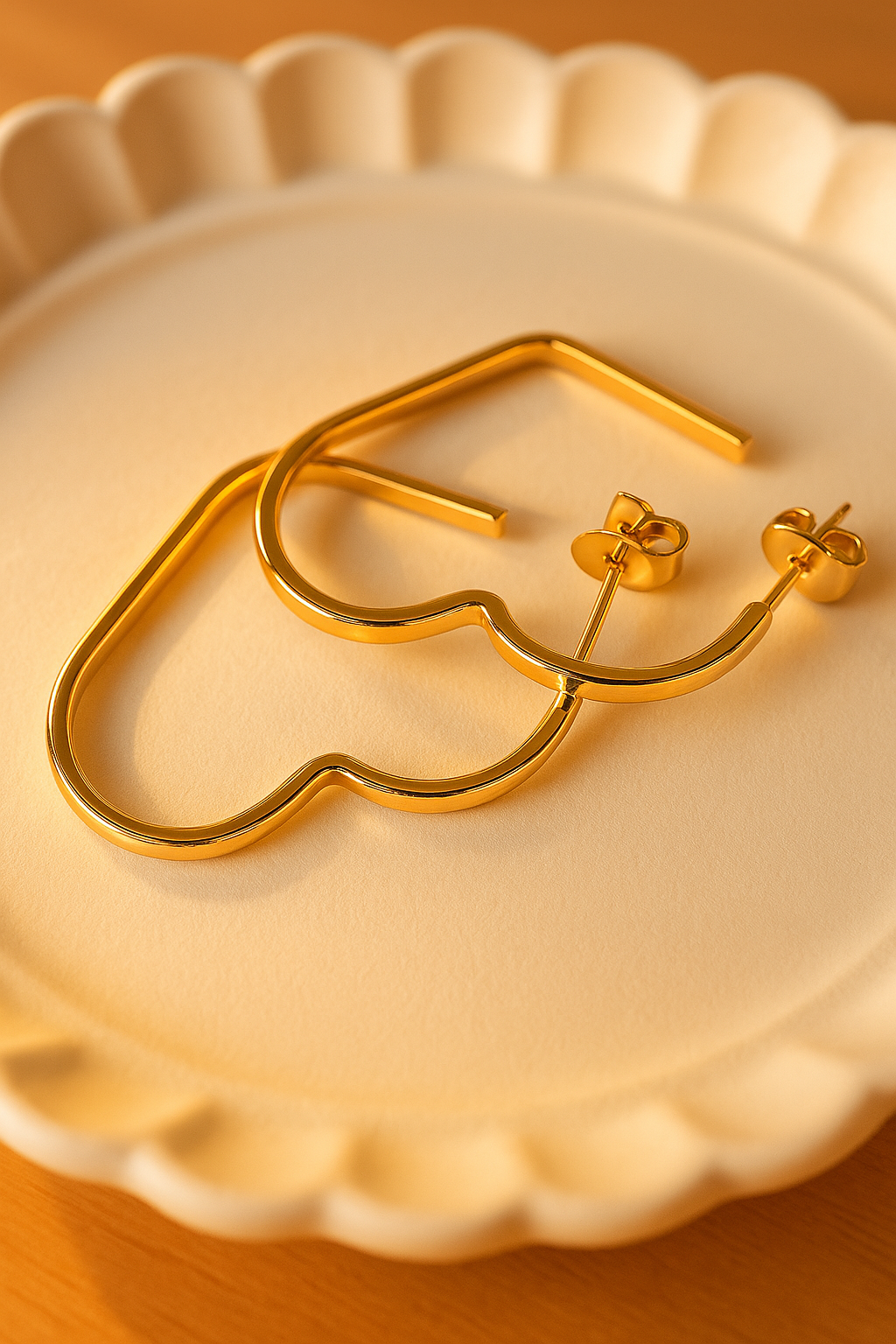 Brinco de Argola coração vazado