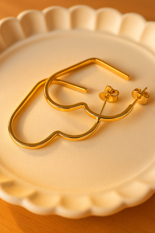 Brinco de Argola coração vazado